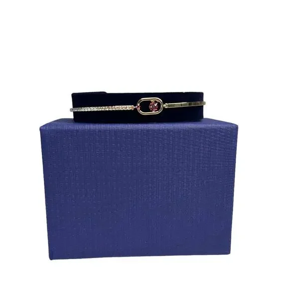 Swarovski Zirconia Sparkling Dance Bracelet, Red, Rose Gold-Tone Plated